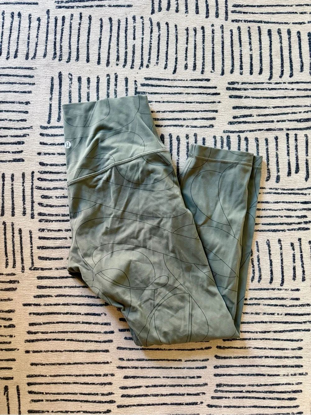 Lululemon Olive Green Patterned High-Rise Leggings